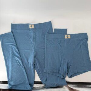 New Women’s H&M Homewear Set – Leggings & Cycling Shorts – Blue Size S - NWOT